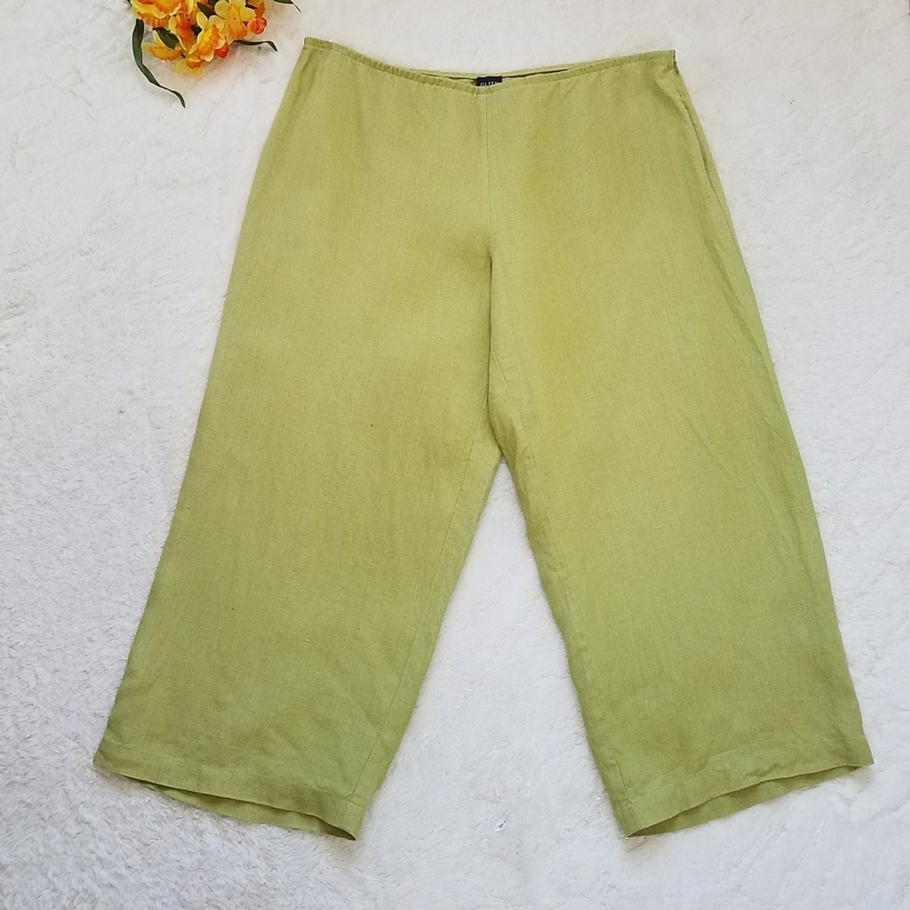 Eileen Fisher Linen Cropped Pants - Picture 3 of 11